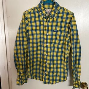 Yellow and Blue Hollister Shirt